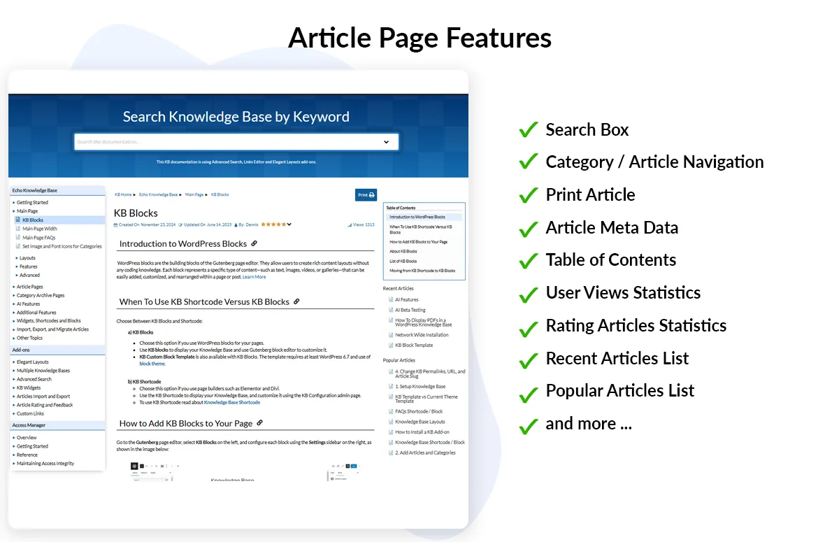 Echo Knowledge Base – Documentation, FAQs, Chat & Smart Search ekran görüntüsü 2
