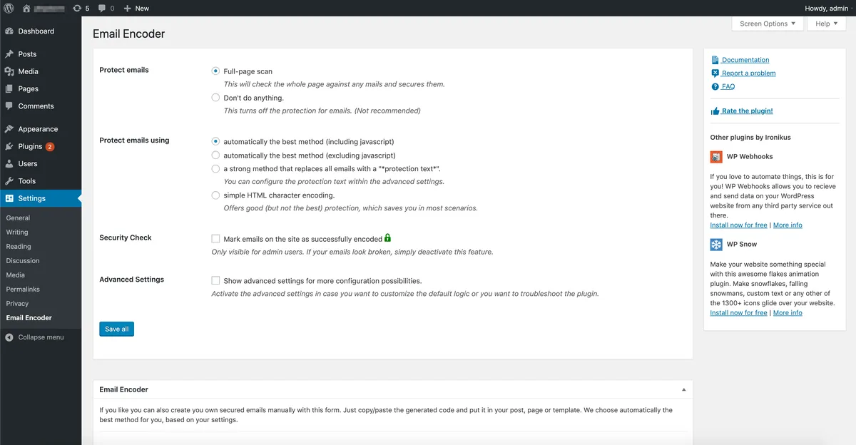 Email Encoder – Protect Email Addresses and Phone Numbers ekran görüntüsü 1