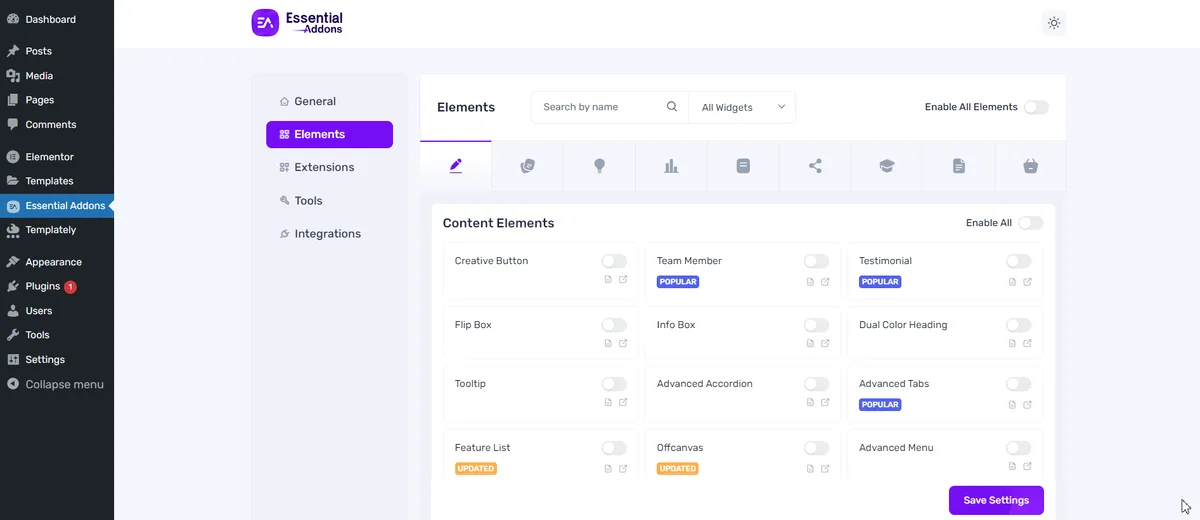 Essential Addons for Elementor – Popular Elementor Templates & Widgets ekran görüntüsü 2