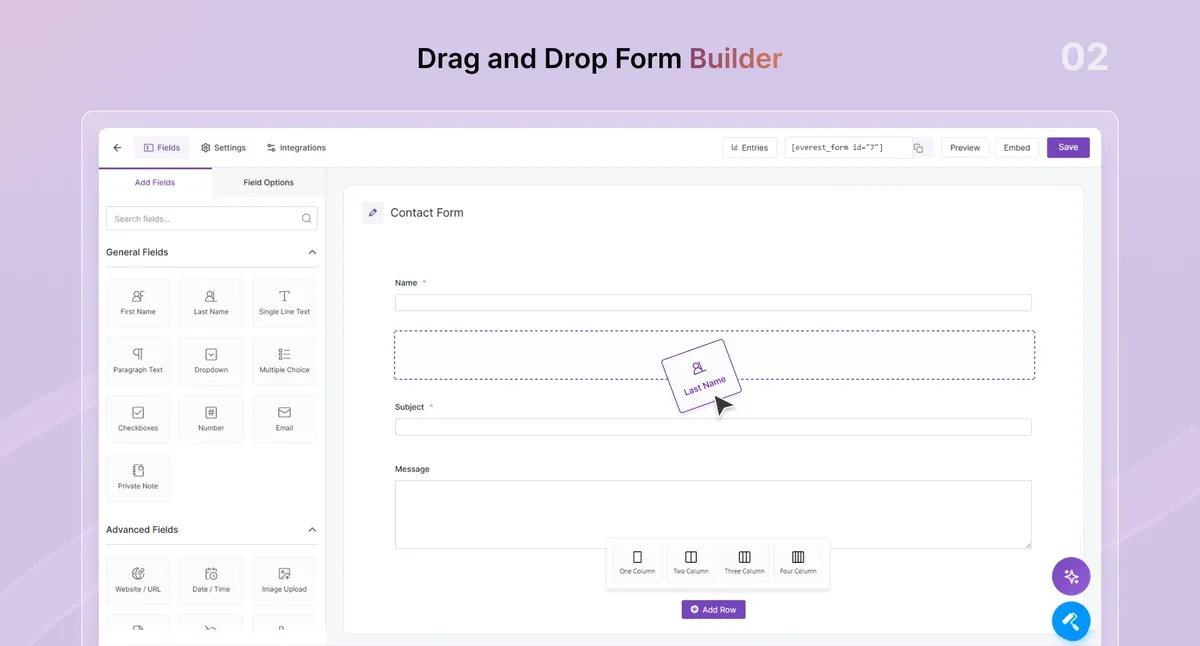 Everest Forms – Contact Form, Payment Form, Quiz, Survey & Custom Form Builder with AI ekran görüntüsü 2