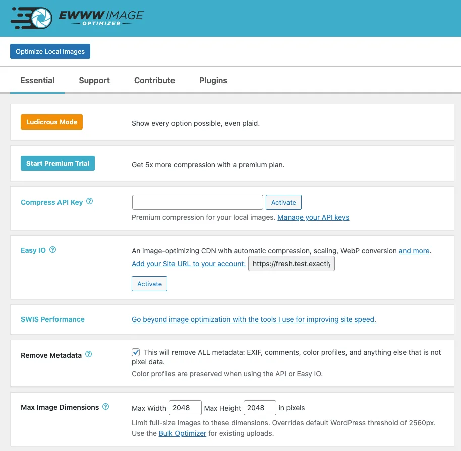 EWWW Image Optimizer ekran görüntüsü 1