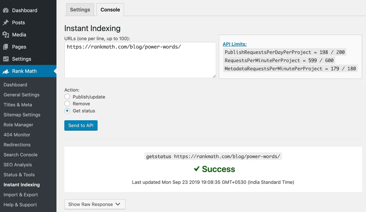 Instant Indexing for Google ekran görüntüsü 2