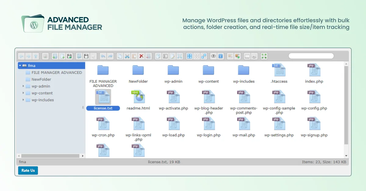 Advanced File Manager – Ultimate File Manager for WordPress And Document Library Solution ekran görüntüsü 1