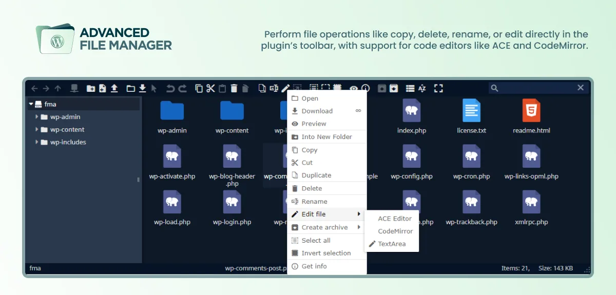 Advanced File Manager – Ultimate File Manager for WordPress And Document Library Solution ekran görüntüsü 2