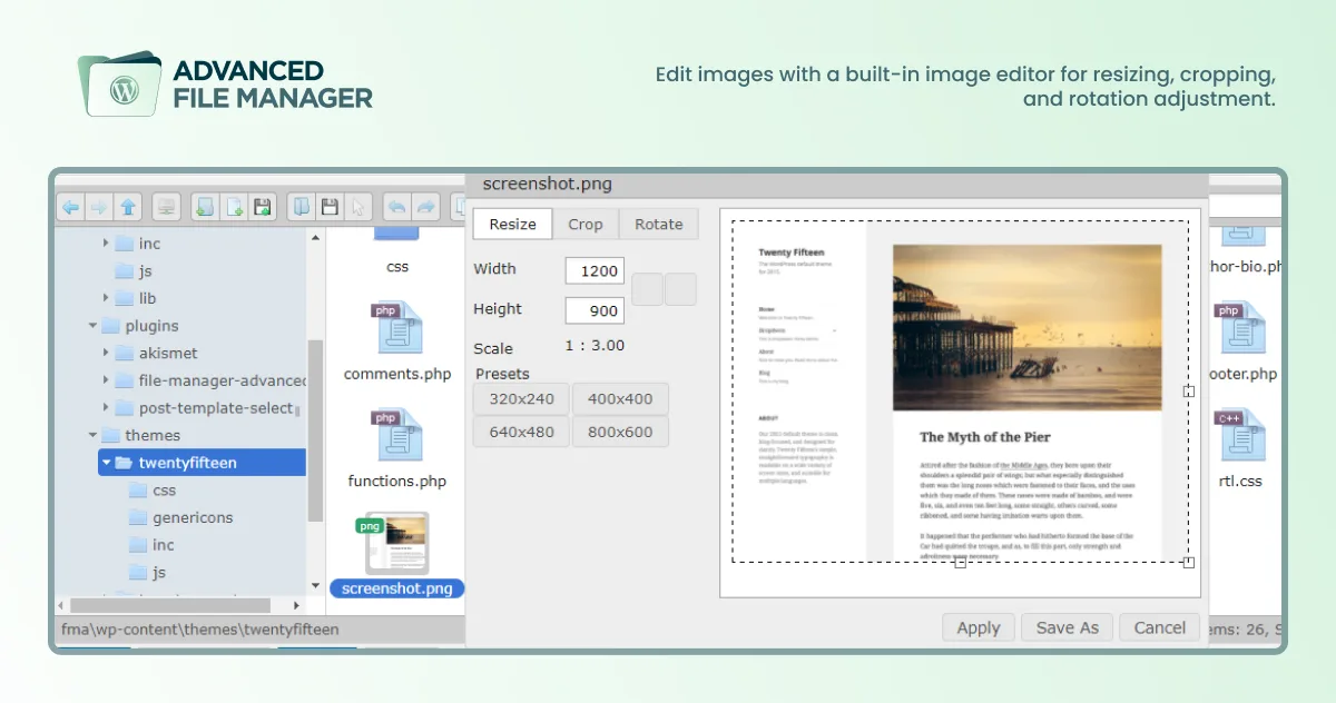 Advanced File Manager – Ultimate File Manager for WordPress And Document Library Solution ekran görüntüsü 4