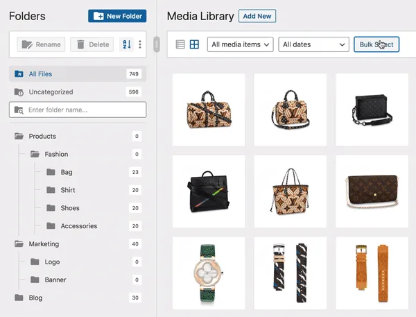FileBird – WordPress Media Library Folders & File Manager ekran görüntüsü 3