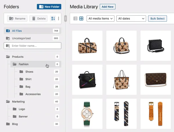 FileBird – WordPress Media Library Folders & File Manager ekran görüntüsü 4