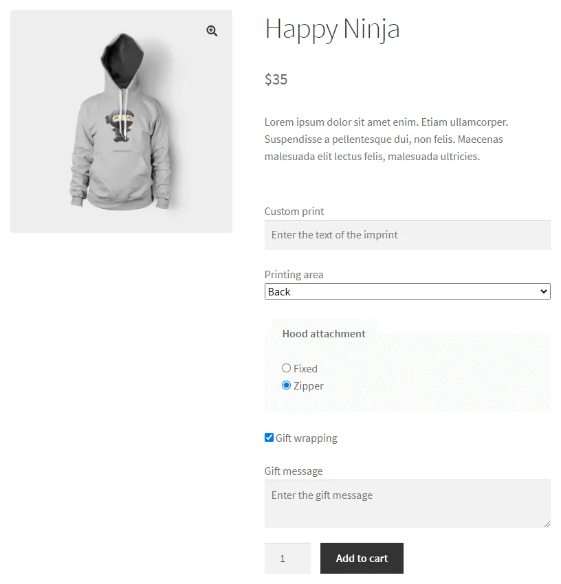 Flexible Product Fields (WooCommerce Product Addons) – WooCommerce Product Page Editor ekran görüntüsü 1
