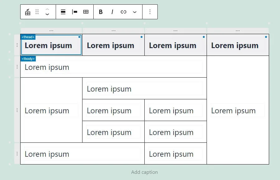 Flexible Table Block ekran görüntüsü 3