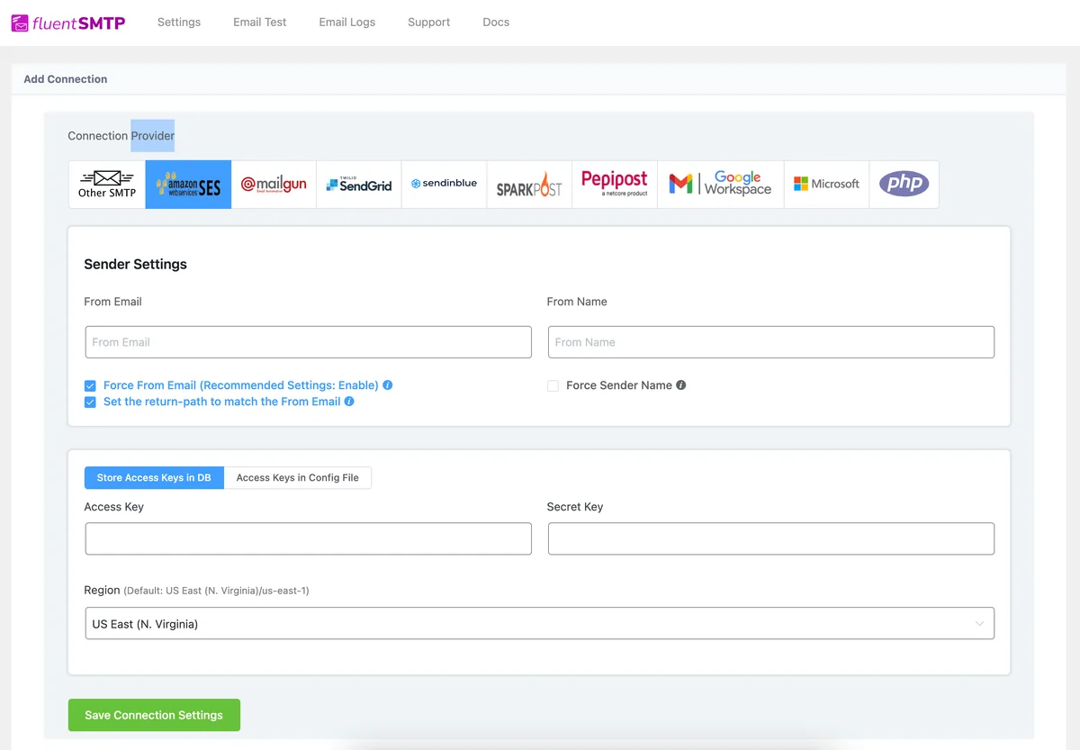 FluentSMTP – WP SMTP Plugin with Amazon SES, SendGrid, Mailgun, Postmark, Cloudflare, toSend, Gmail and Any SMTP ekran görüntüsü 2