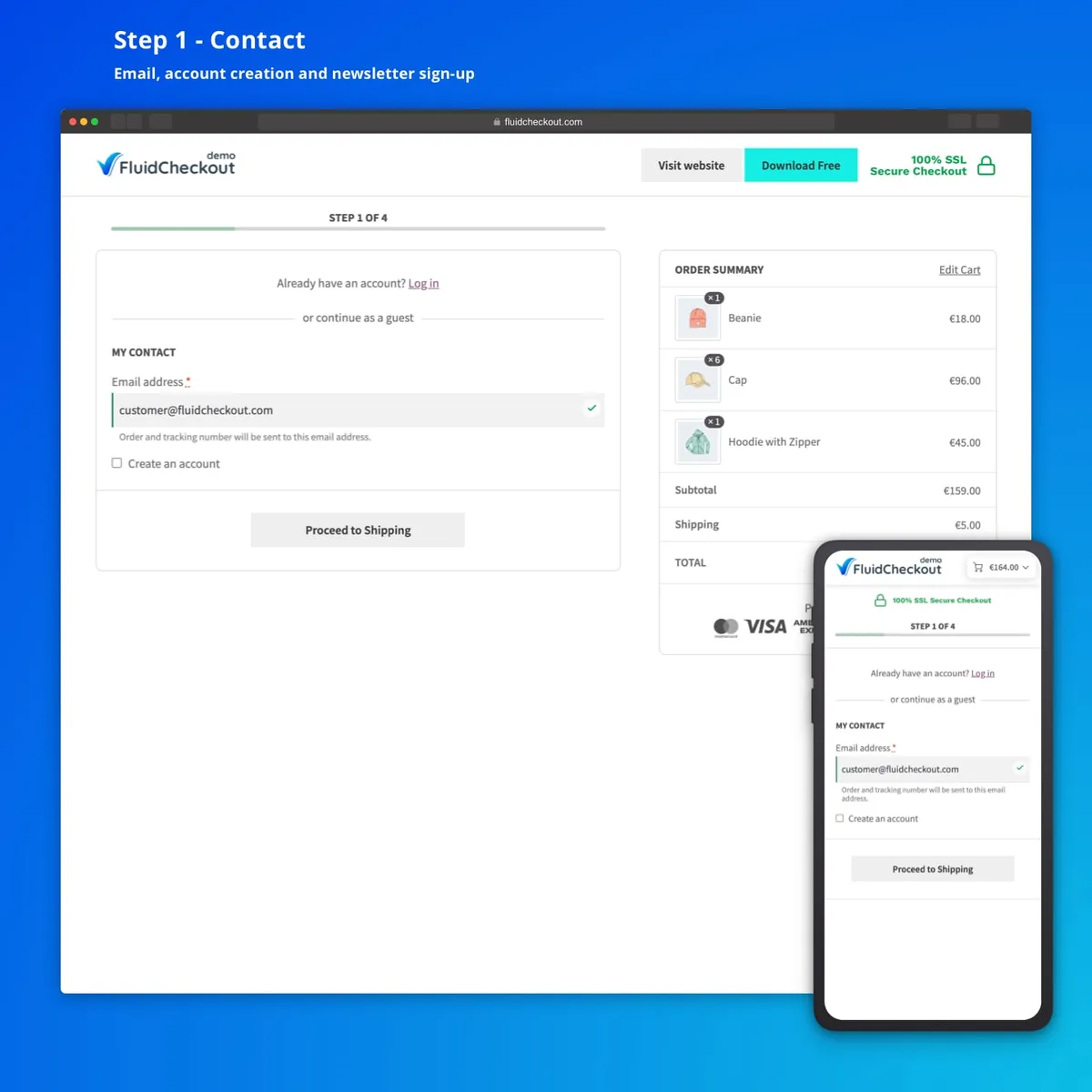 Fluid Checkout for WooCommerce – Lite ekran görüntüsü 1