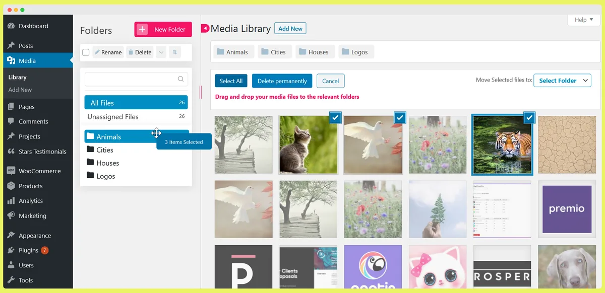 Folders – Unlimited Folders to Organize Media Library Folder, Pages, Posts, File Manager ekran görüntüsü 3