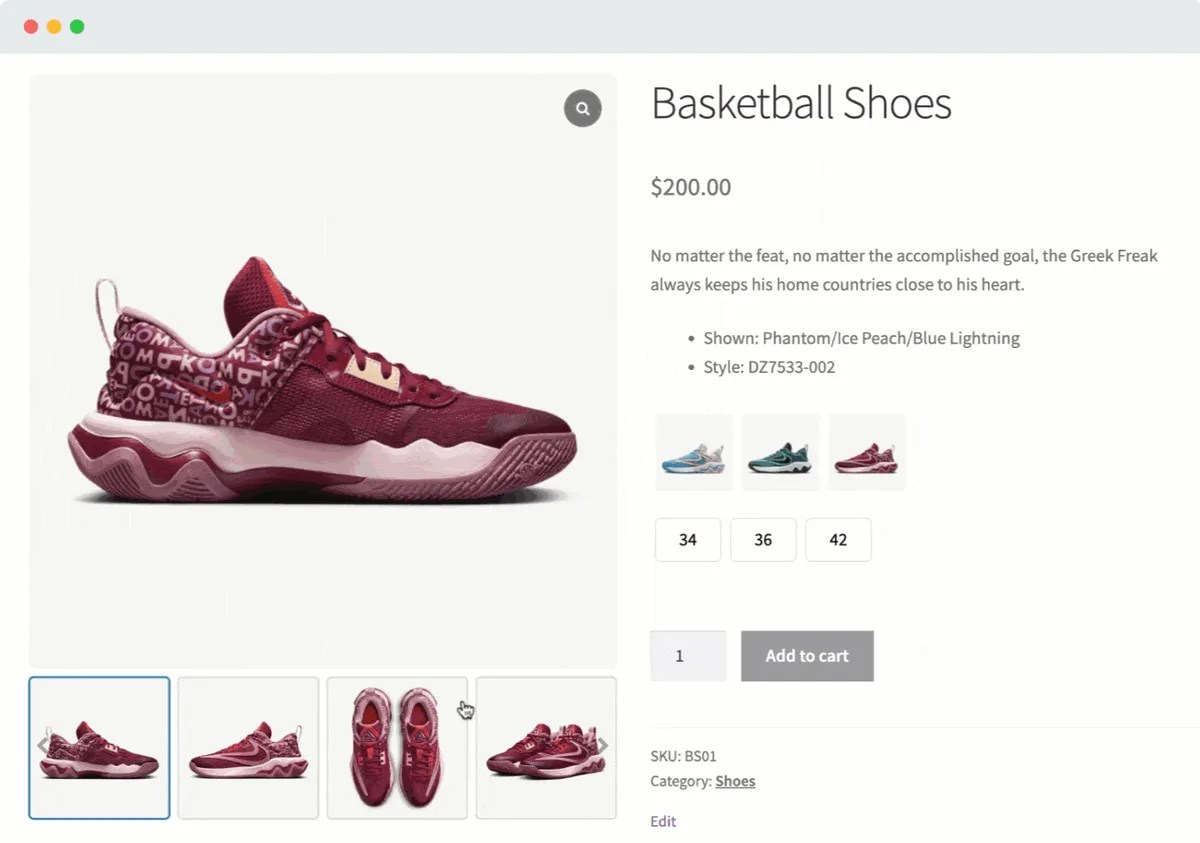 Product Gallery Slider, Additional Variation Images, Product Video, Product Image Zoom and Lightbox for WooCommerce – Reno Product Gallery (formerly WooGallery) ekran görüntüsü 1