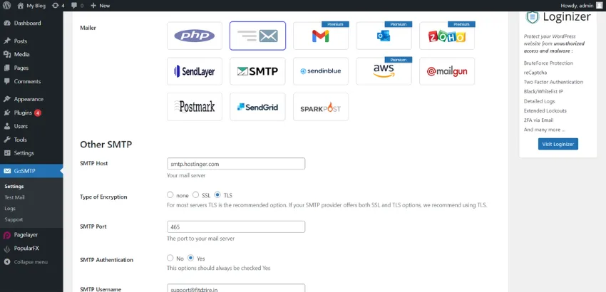 GoSMTP – SMTP for WordPress ekran görüntüsü 2