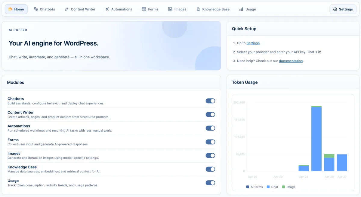 AI Puffer – Chat. Create. Automate. (formerly AI Power) ekran görüntüsü 1