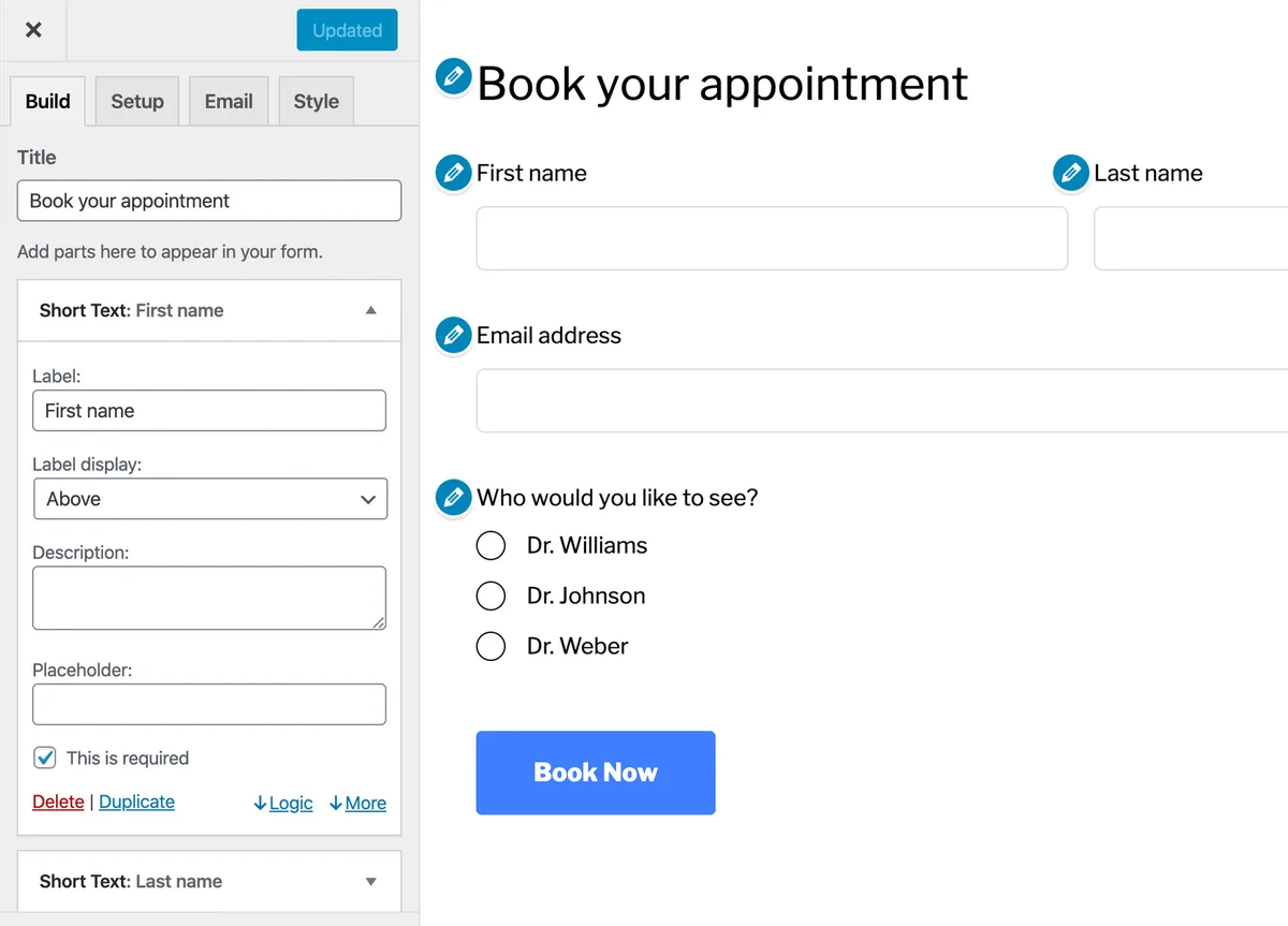 Happyforms – Form Builder for WordPress: Drag & Drop Contact Forms, Surveys, Payments & Multipurpose Forms ekran görüntüsü 1