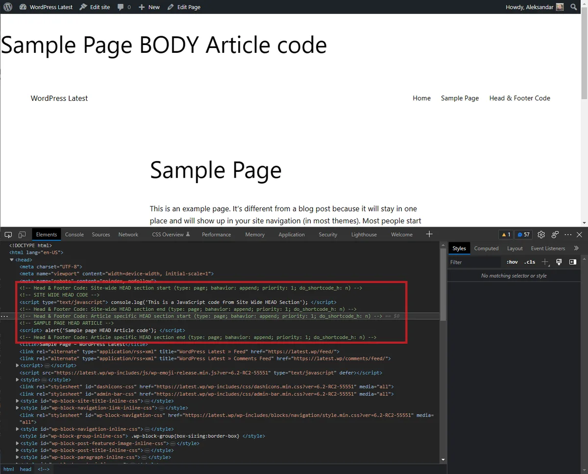 Head & Footer Code ekran görüntüsü 4