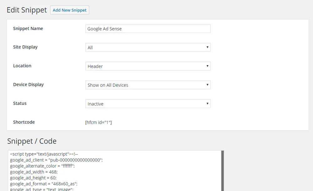 Header Footer Code Manager ekran görüntüsü 3