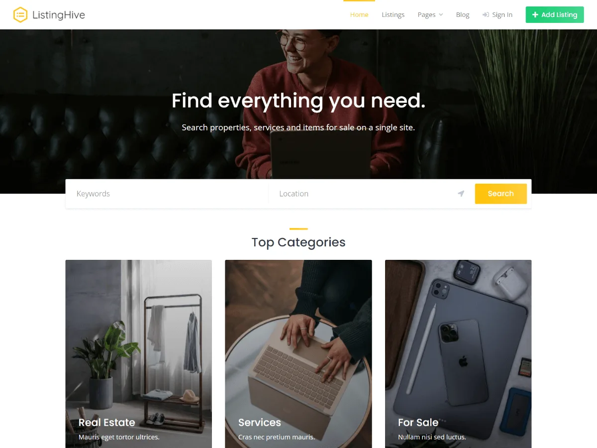 HivePress – Business Directory, Listings & Classified Ads Plugin ekran görüntüsü 1