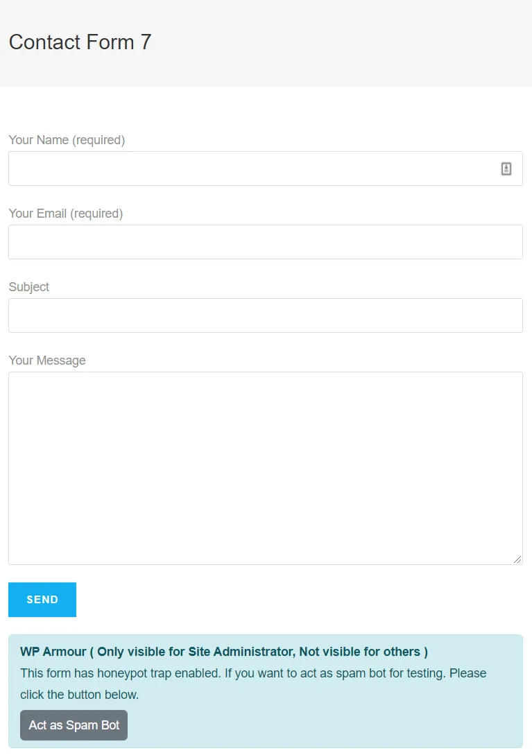 WP Armour – Honeypot Anti Spam ekran görüntüsü 3