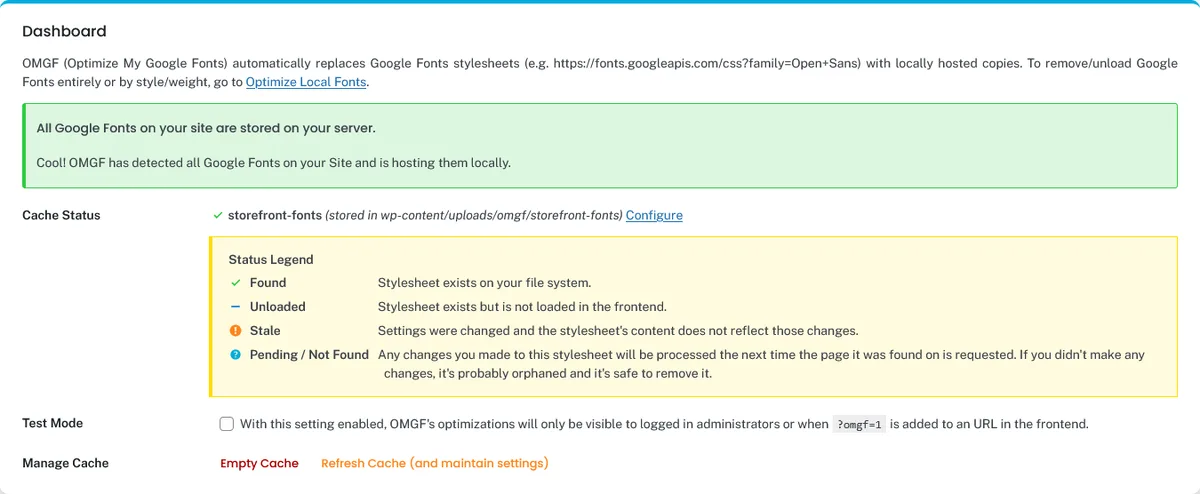 OMGF | GDPR/DSGVO Compliant, Faster Google Fonts. Easy. ekran görüntüsü 2