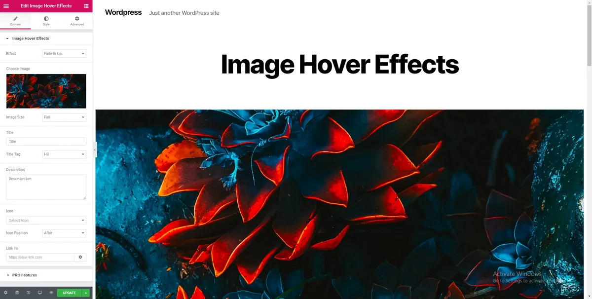 Image Hover Effects – Elementor Addon ekran görüntüsü 1