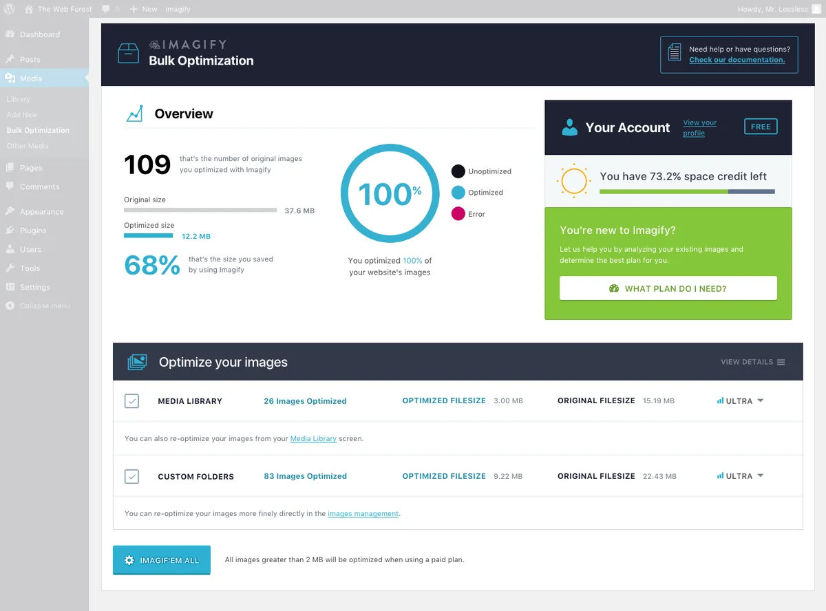 Imagify Image Optimization: Optimize Images | Compress & Convert to WebP/AVIF ekran görüntüsü 1