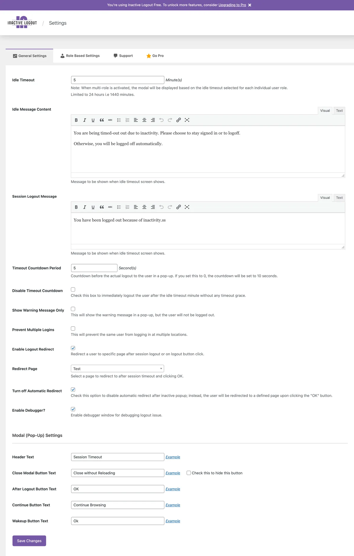 Inactive Logout ekran görüntüsü 1