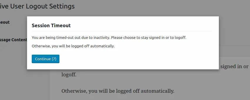 Inactive Logout ekran görüntüsü 3
