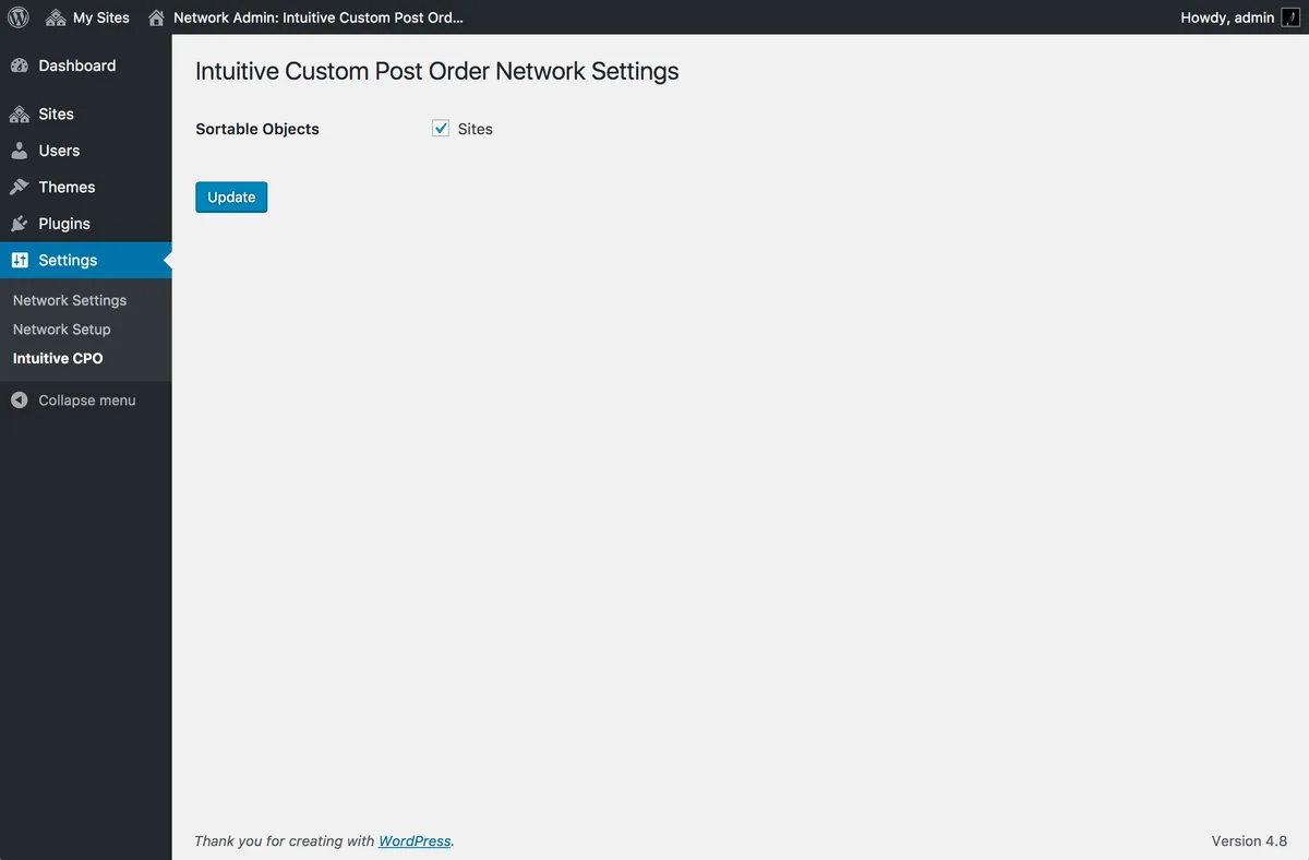 Intuitive Custom Post Order ekran görüntüsü 4