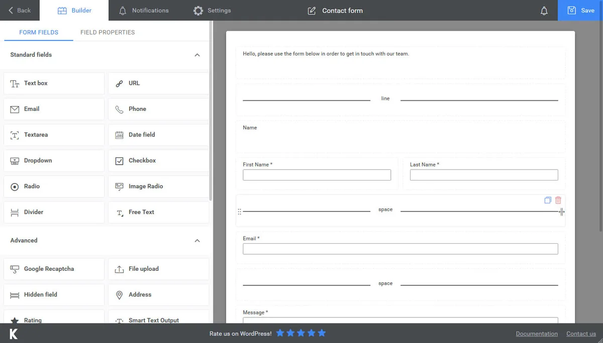 Kali Forms — Contact Form & Drag-and-Drop Builder ekran görüntüsü 1