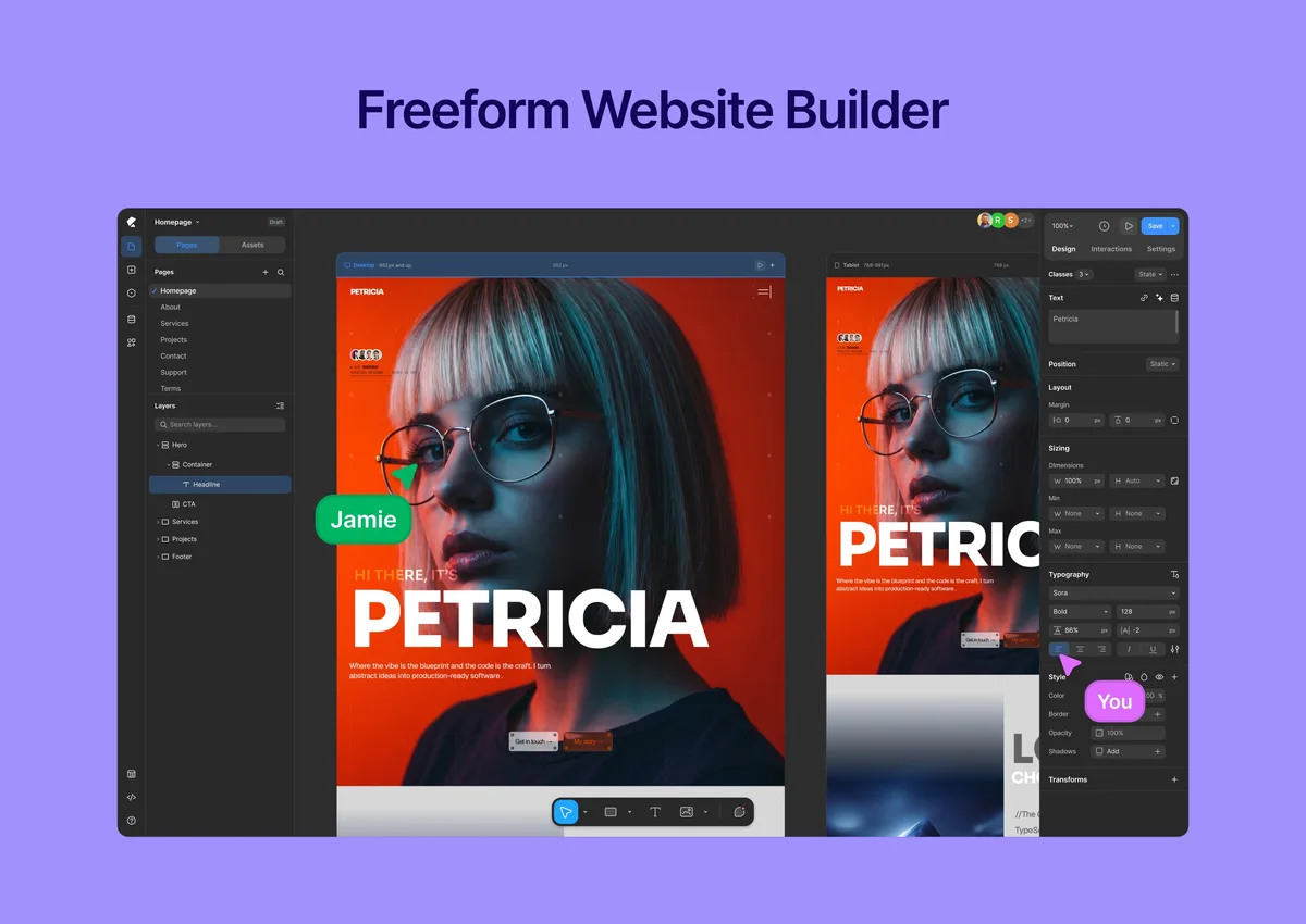 Kirki – Freeform Page Builder, Website Builder & Customizer ekran görüntüsü 1
