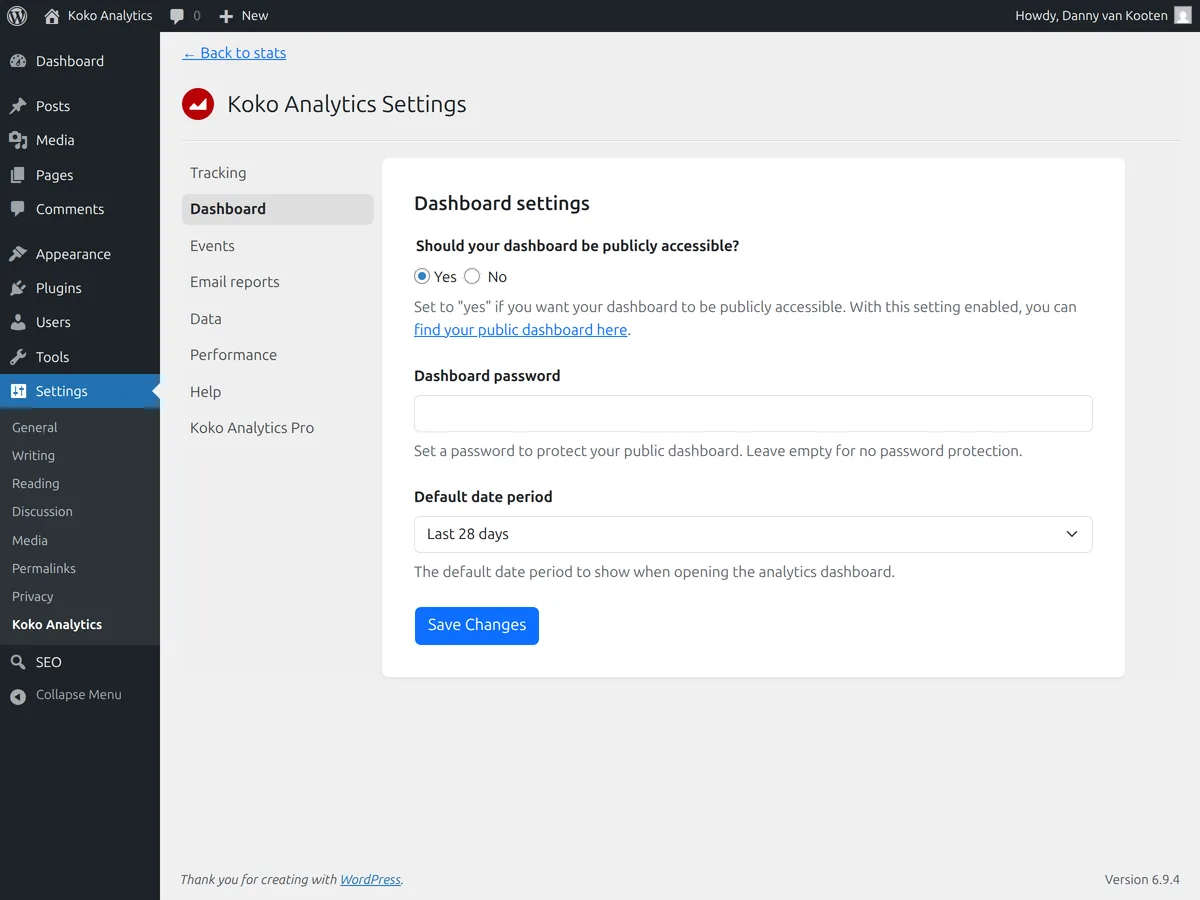 Koko Analytics – Privacy-Friendly WordPress Analytics ekran görüntüsü 4