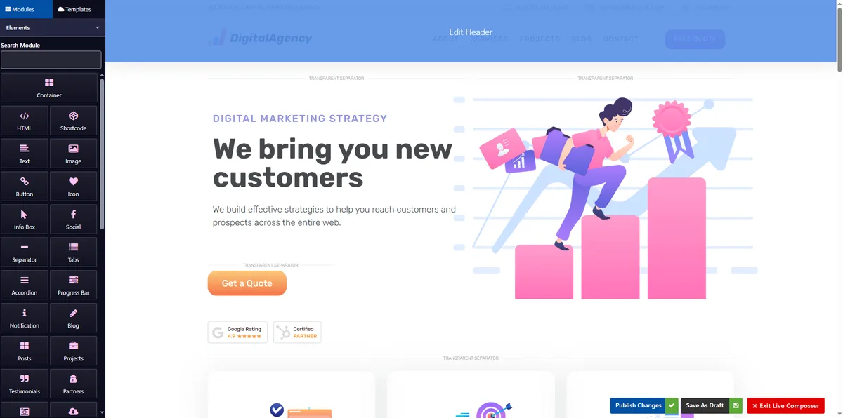 Live Composer – Free WordPress Website Builder ekran görüntüsü 1