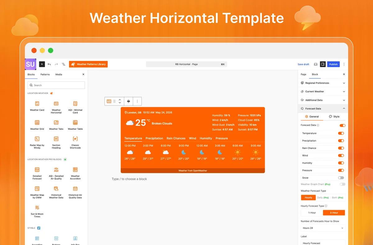 Location Weather – WordPress Weather Forecast, Air Quality & Weather Widget ekran görüntüsü 3
