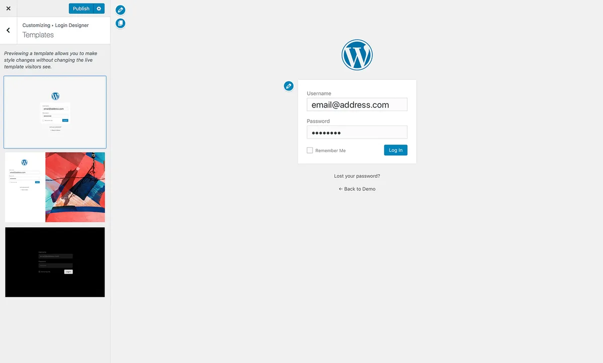 Custom Login Page Customizer – Login Designer ekran görüntüsü 1