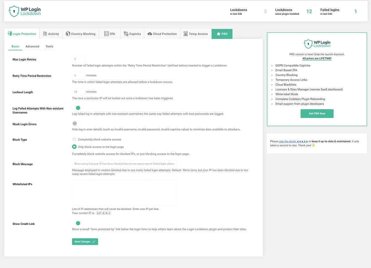 Login Lockdown & Protection ekran görüntüsü 1