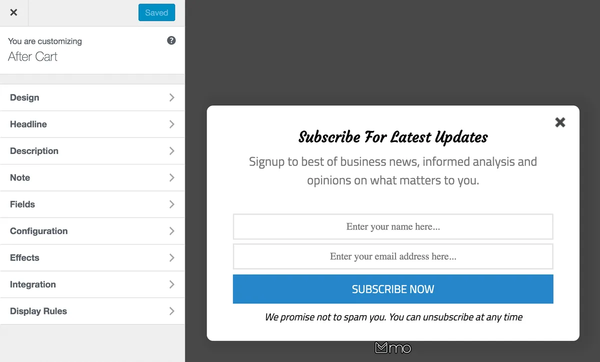 MailOptin – Popup, Optin Forms & Email Newsletters for Mailchimp, HubSpot, AWeber Etc. ekran görüntüsü 1