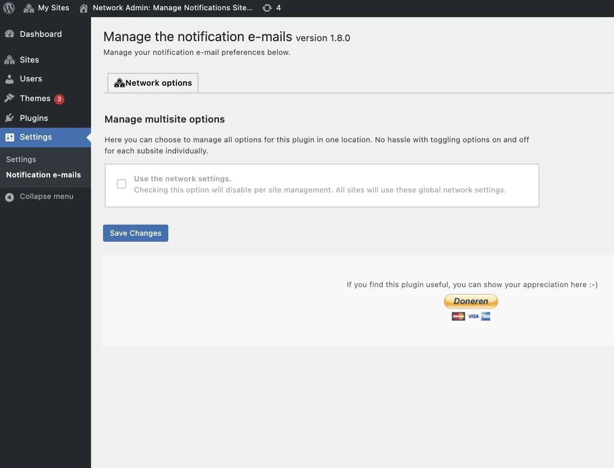 Manage Notification E-mails ekran görüntüsü 3