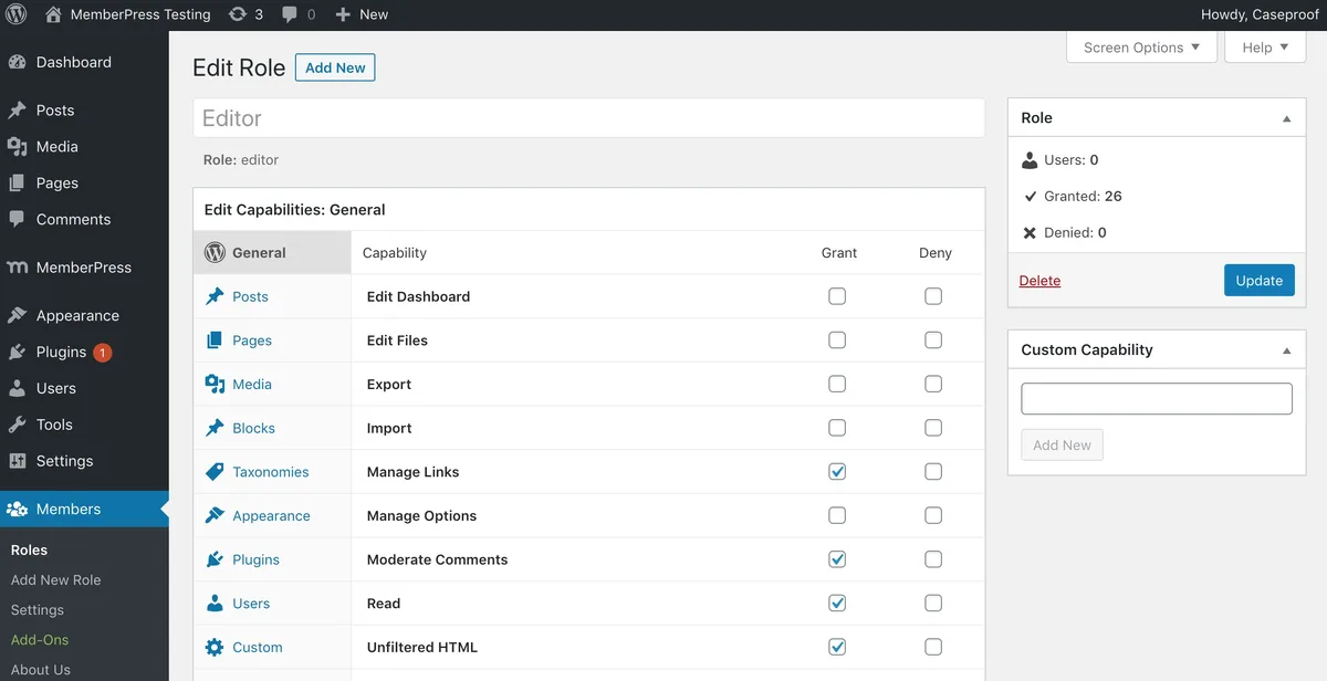 Members – Membership & User Role Editor Plugin ekran görüntüsü 2