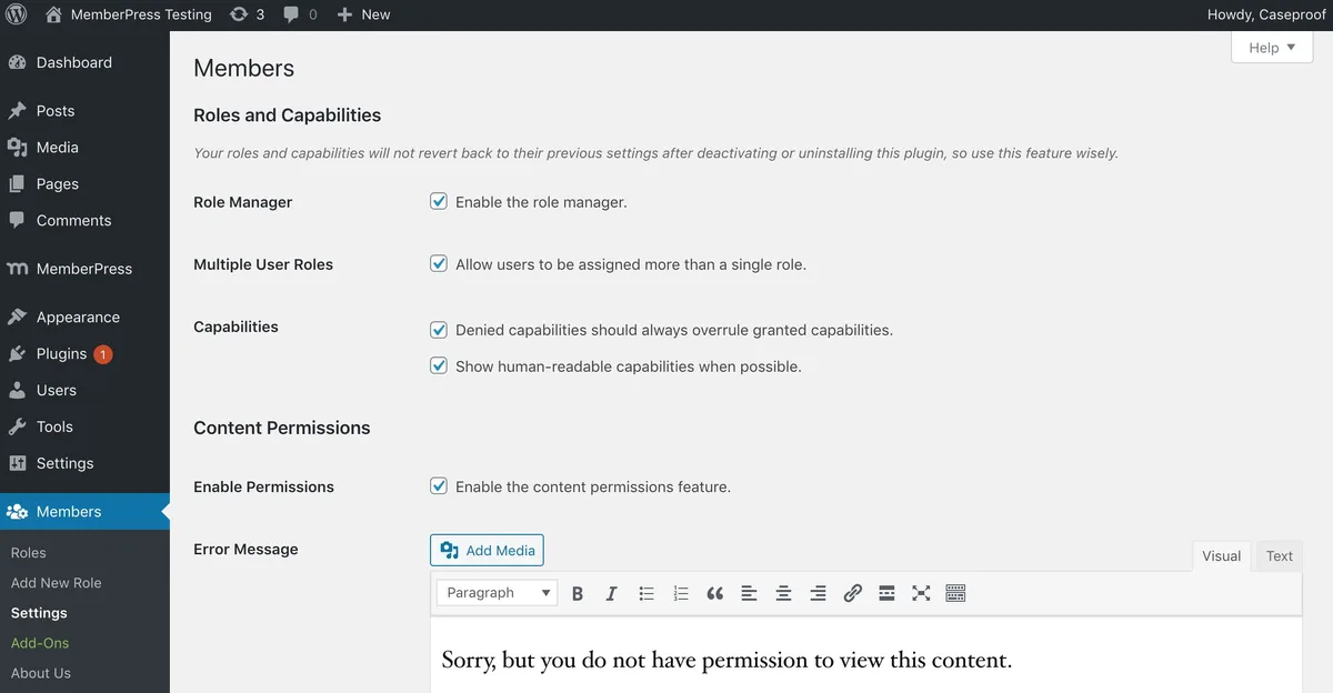 Members – Membership & User Role Editor Plugin ekran görüntüsü 4