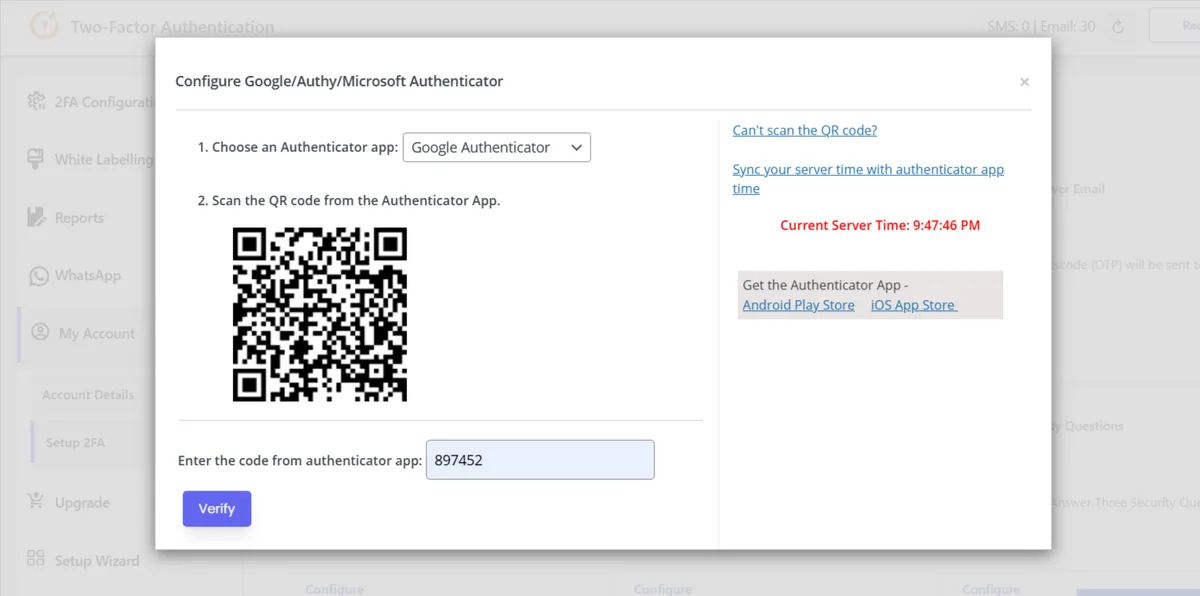 miniOrange 2FA – Two Factor Authentication for WordPress (OTP, SMS, Email, Google Authenticator) ekran görüntüsü 2
