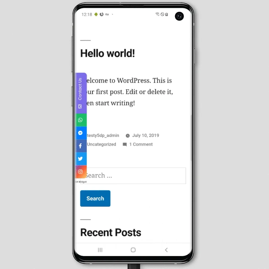 All-in-one Sticky Floating Contact Form, Call, Click to Chat, and 50+ Social Icon Tabs – My Sticky Elements ekran görüntüsü 1