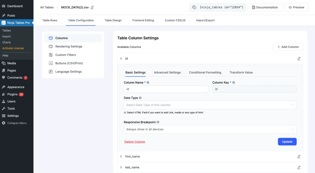 Ninja Tables – Easy Data Table Builder ekran görüntüsü 3
