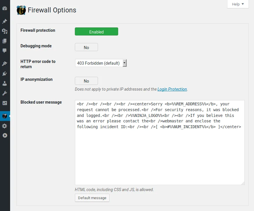 NinjaFirewall (WP Edition) – Advanced Security Plugin and Firewall ekran görüntüsü 3