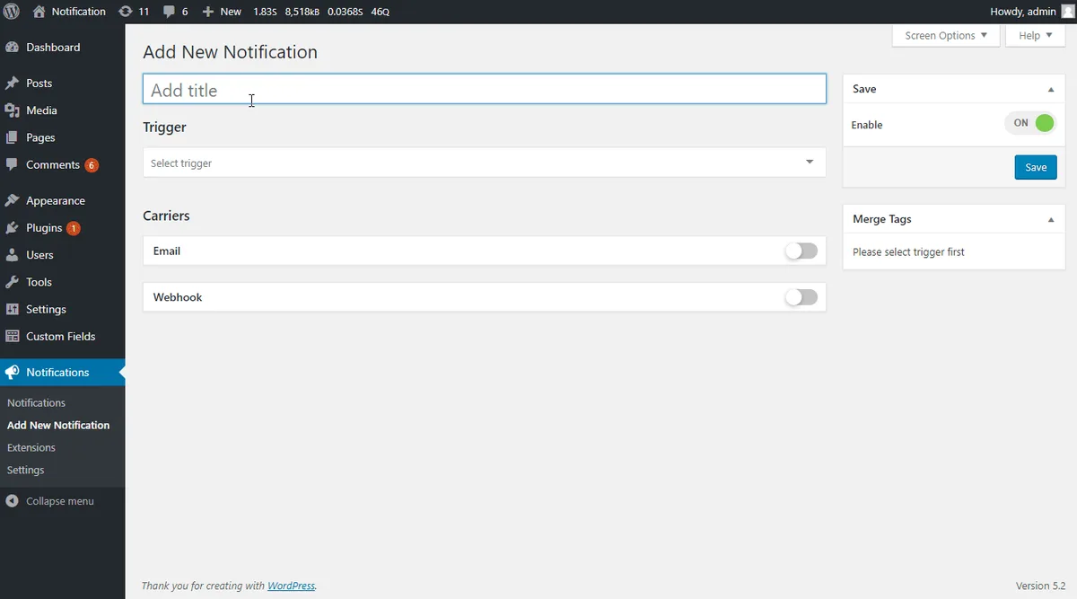 Notification – Custom Notifications and Alerts for WordPress ekran görüntüsü 1