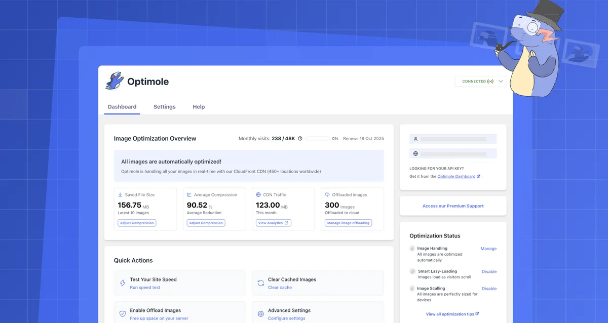 Optimole – Optimize Images | Convert WebP & AVIF | CDN & Lazy Load | Image Optimization ekran görüntüsü 1