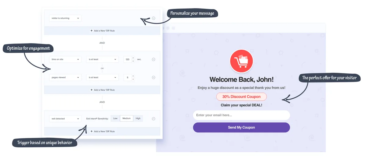 Popup Builder & Popup Maker for WordPress – OptinMonster Email Marketing and Lead Generation ekran görüntüsü 3