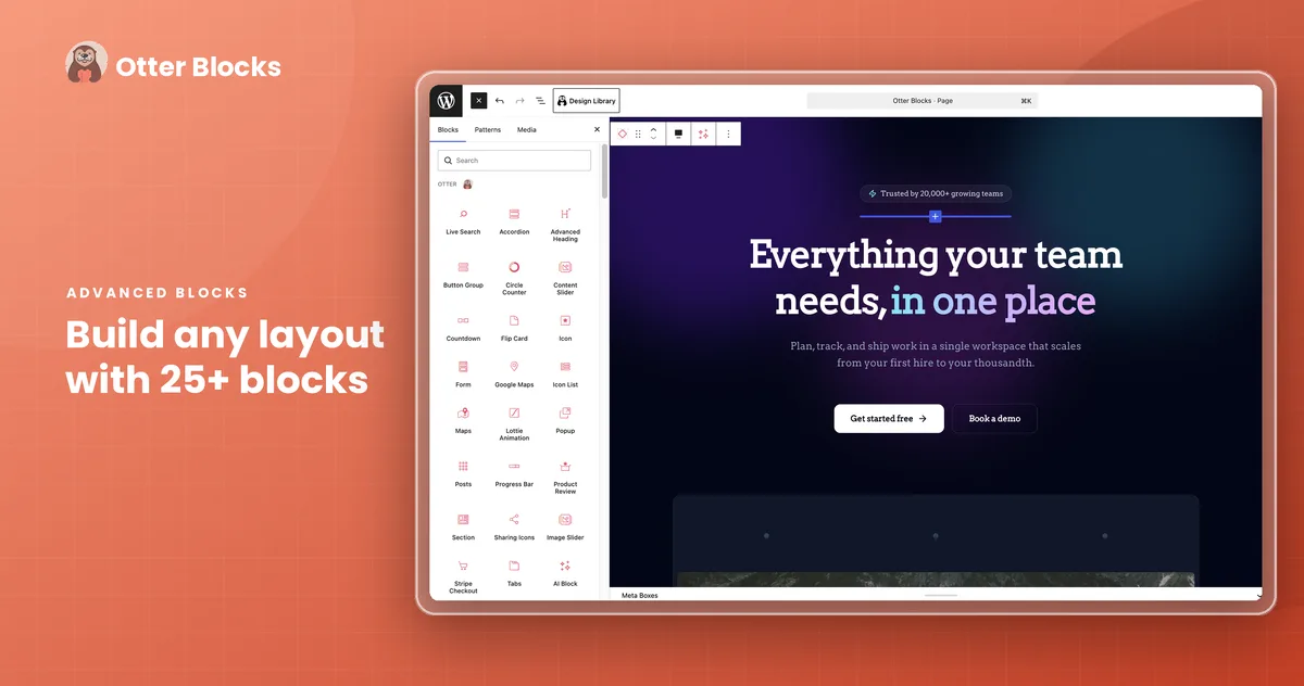 Otter Blocks – Gutenberg Blocks, Page Builder for Gutenberg Editor & FSE ekran görüntüsü 1