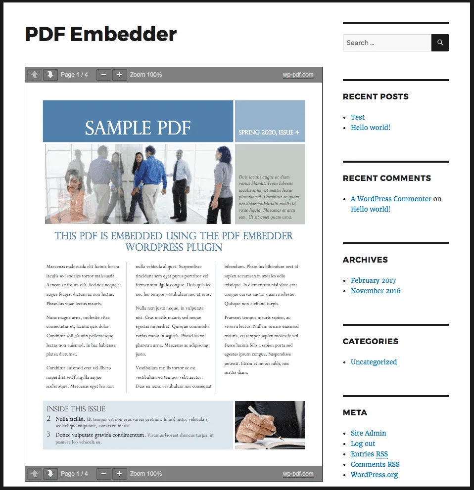 PDF Embedder ekran görüntüsü 1